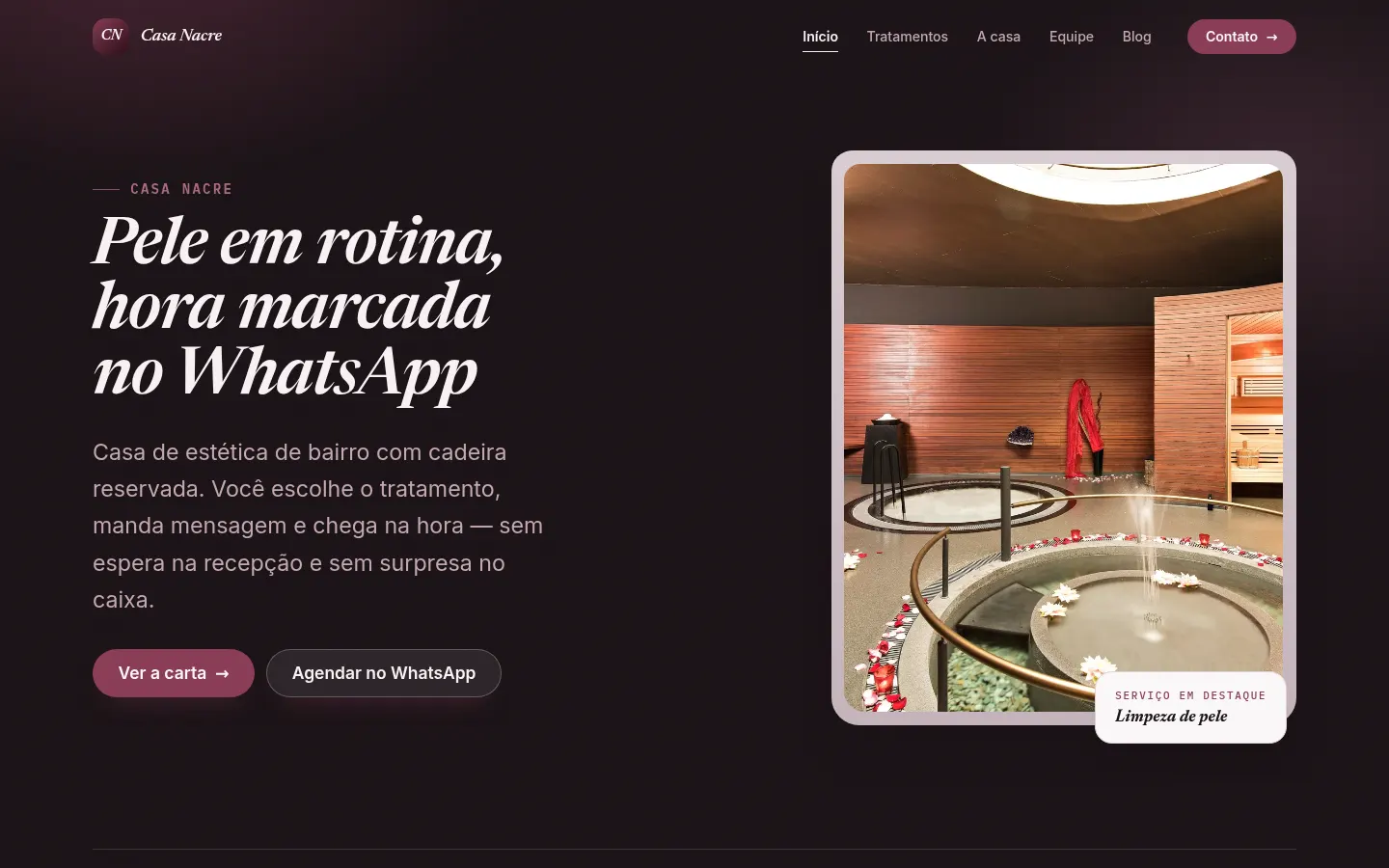 Site de Casa Nacre