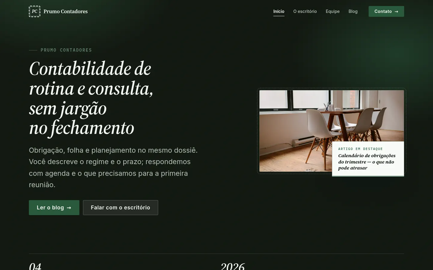 Site de Prumo Contadores